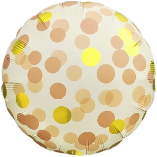 Шар (18''/46 см) Круг, Конфетти, Кофейный, Сатин, 1 шт. в уп. (цв.этик.)