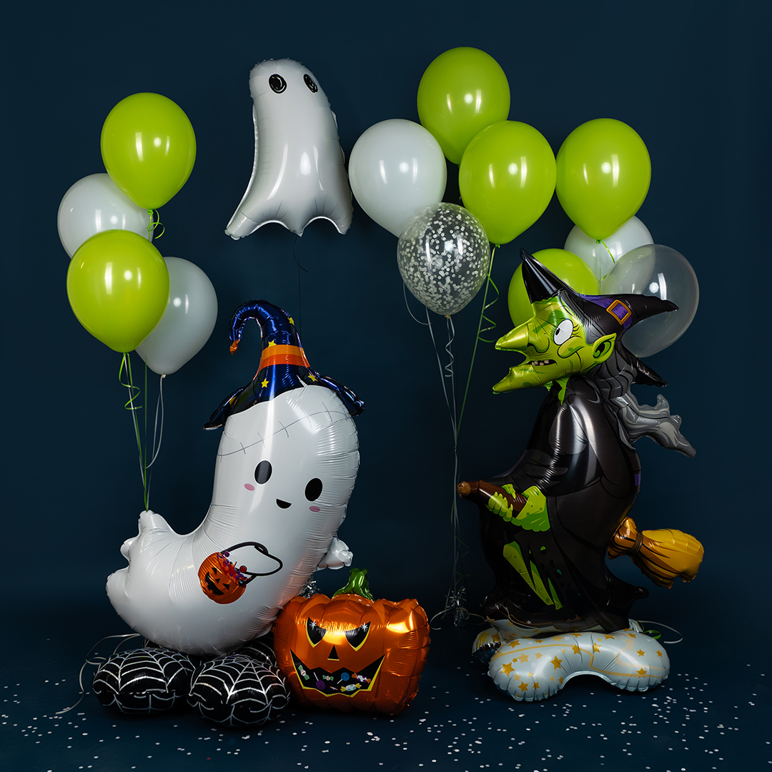 Шар (29''/74 см) Фигура, Привидение, Белый, 1 шт.