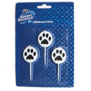 Свечи Фигура, Лапки, 3,5 см, 3 шт. с держат.