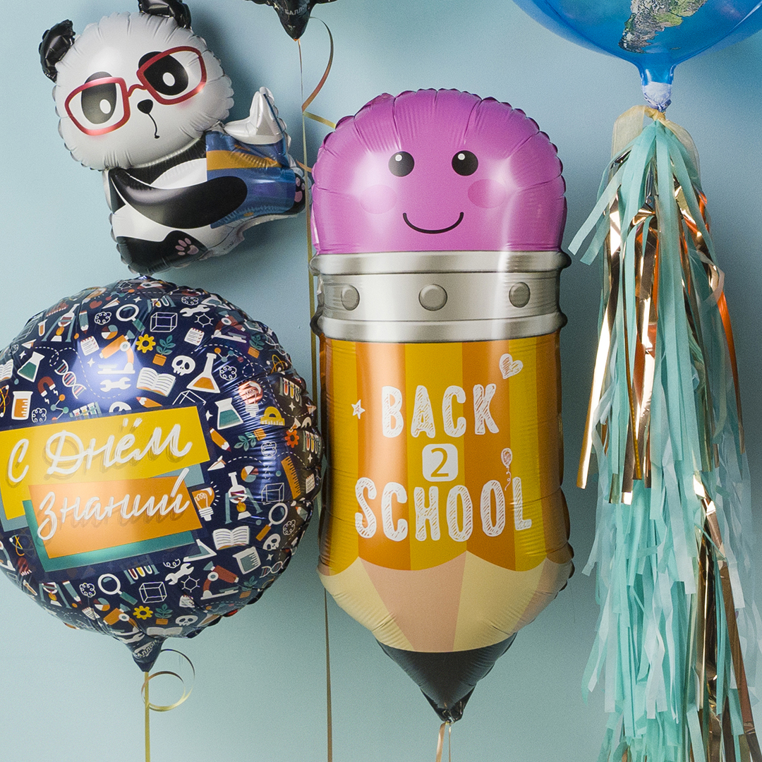 Шар (29''/74 см) Фигура, Школьный карандаш, Желтый, 1 шт.