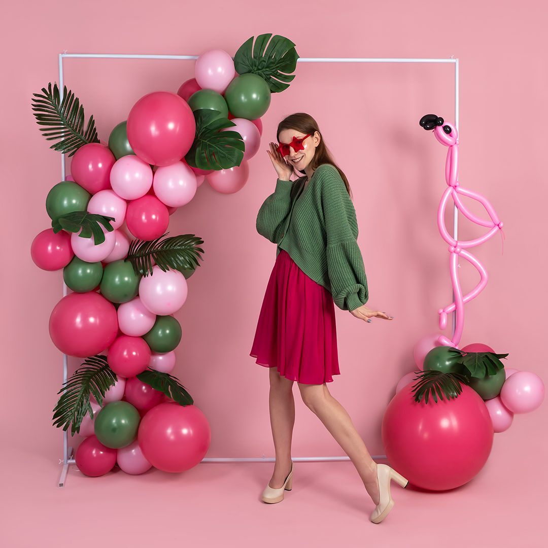 Шар (12''/30 см), Фламинго, пастель, 100 шт.