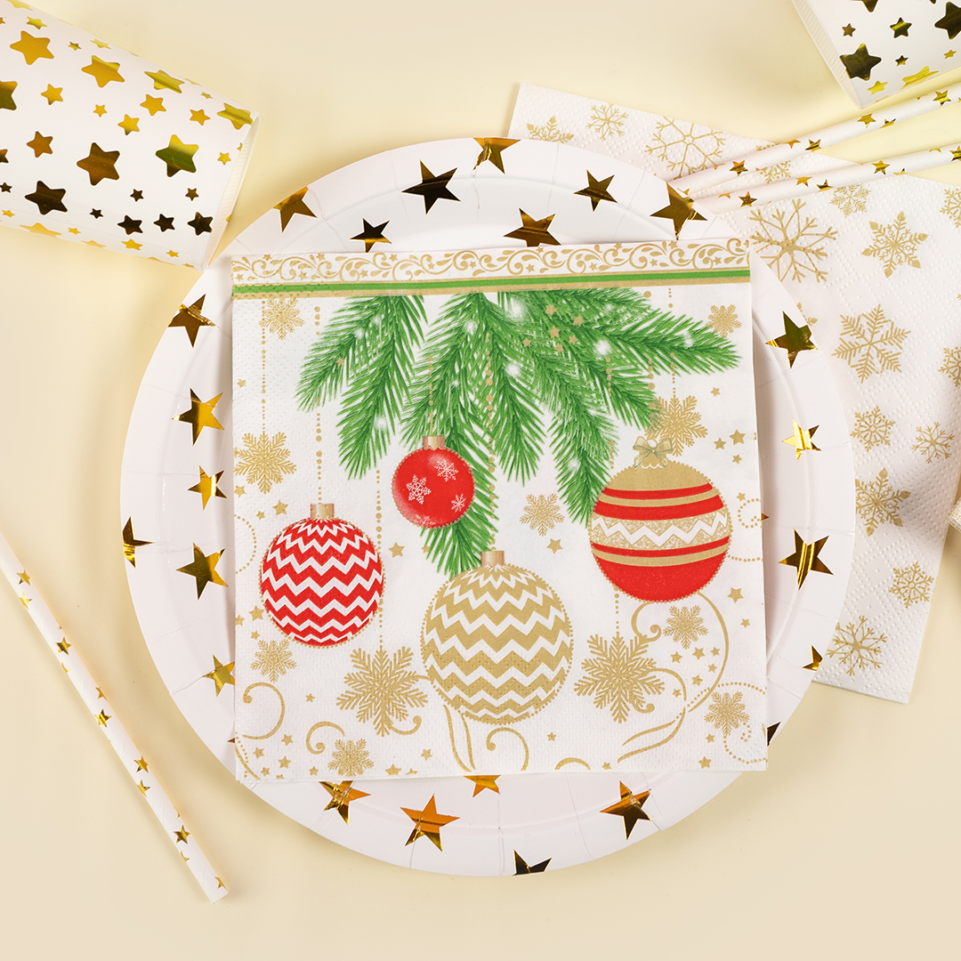 Сервировочные салфетки, Елочные украшения, 33*33 см, 20 шт.