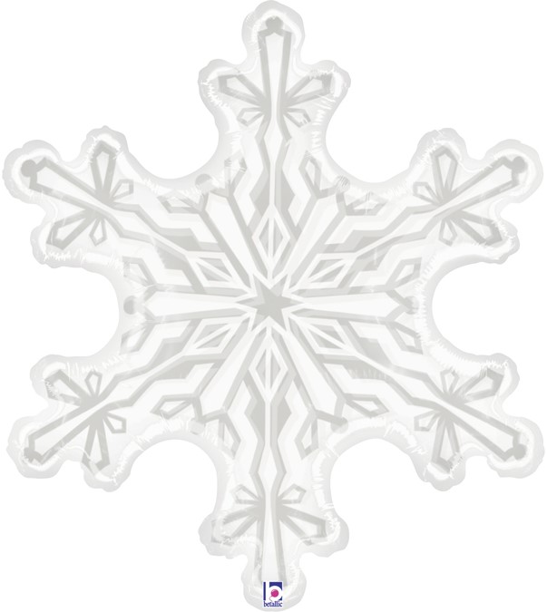 Шар (38''/97 см) Фигура, Снежинка, Прозрачный, 1 шт. в уп.