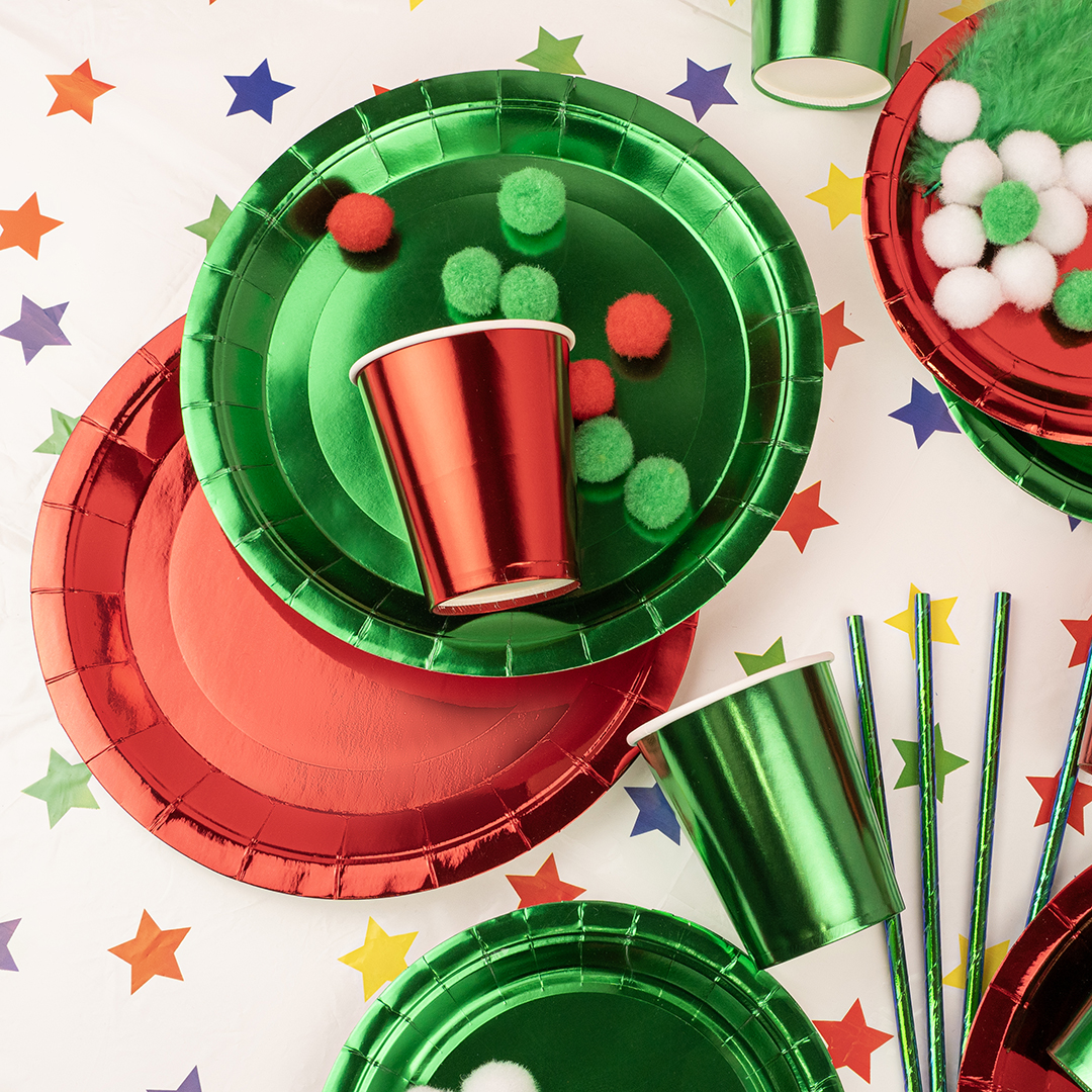 Тарелки (9''/23 см) Зеленый, Металлик, 6 шт.