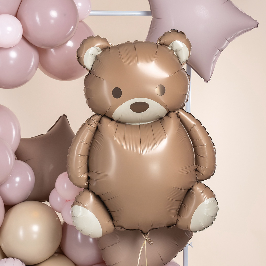 Шар (35''/89 см) Фигура, Мишка, Сатин, 1 шт. в уп.