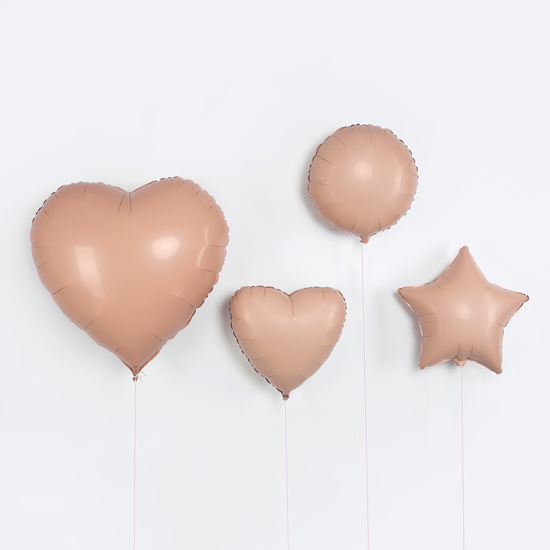 Шар (18''/46 см) Сердце, Винтажная роза, Матовый, 1 шт.