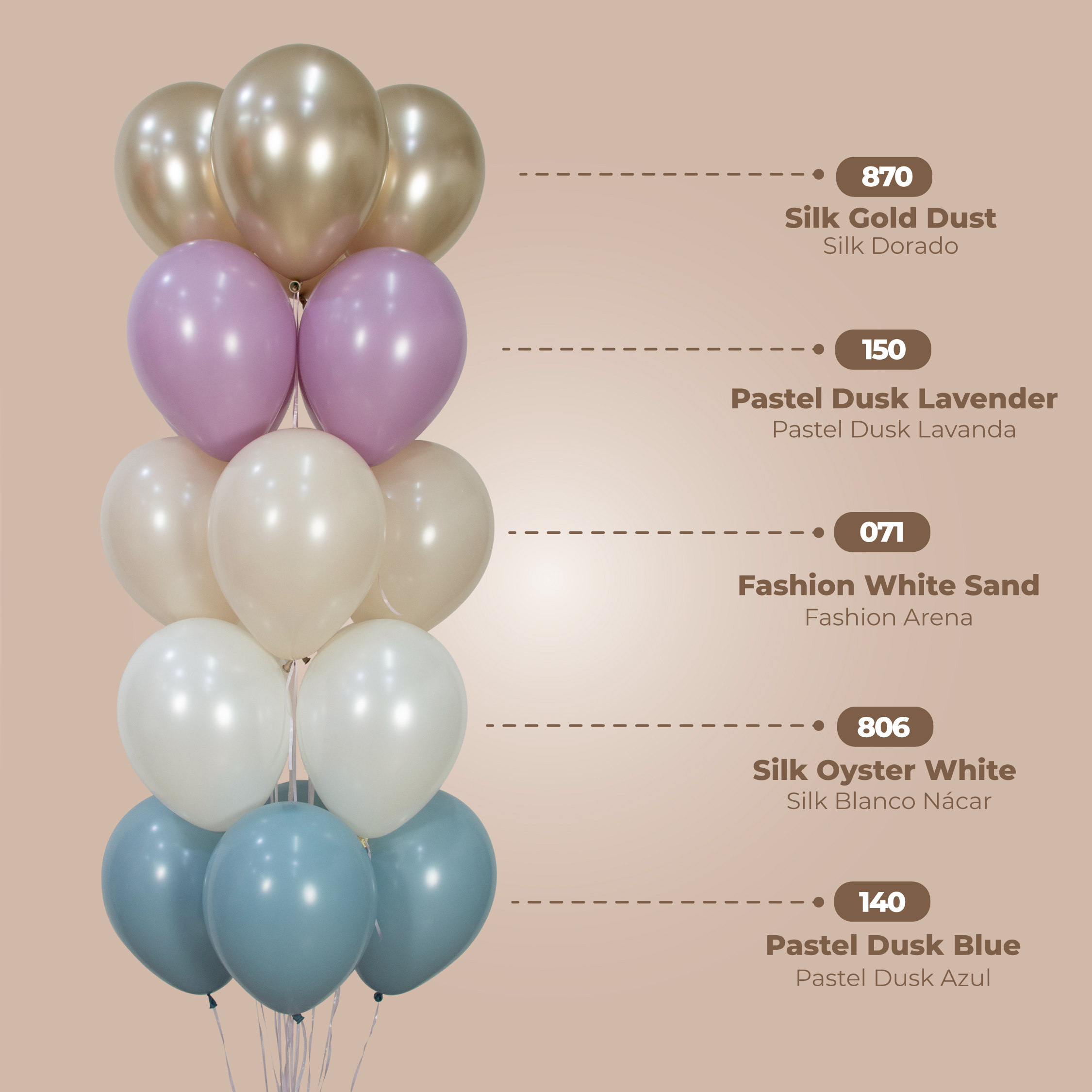 Шар (12''/30 см), Белый песок (071), пастель ретро, 12 шт.