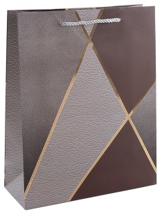 Пакет подарочный, 210гр, Геометрия, Золотые линии, Дизайн №4, Металлик, 32*26*10 см, 1 шт.