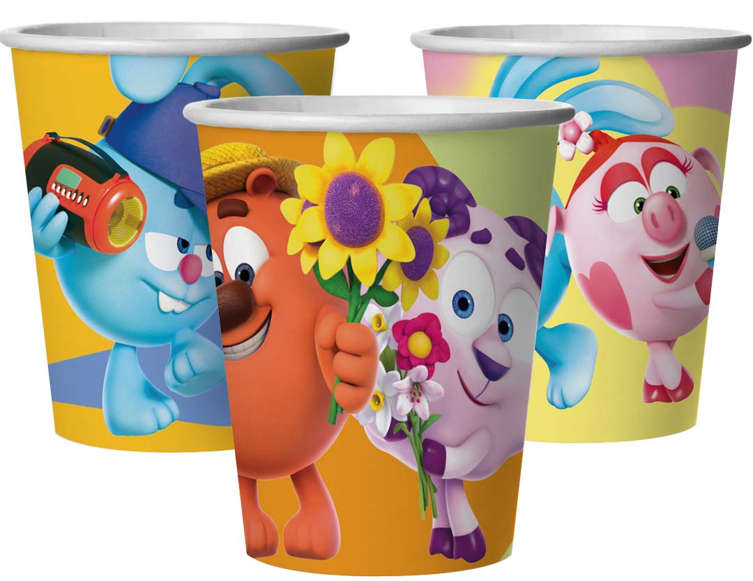 Стаканы (250 мл) Смешарики, Ассорти, 6 шт.