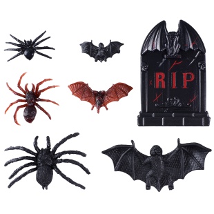 Декоративное украшение, Хэллоуин Микс, 4-9,5 см, Черный/Коричневый, 7 шт.