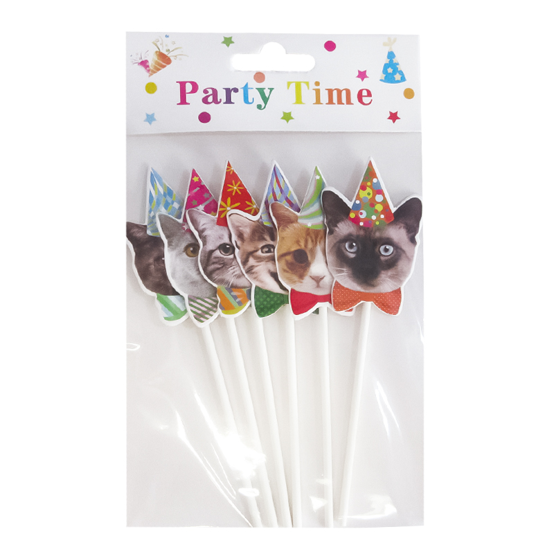 Топперы, Котики, Ассорти, 14 см, 6 шт.