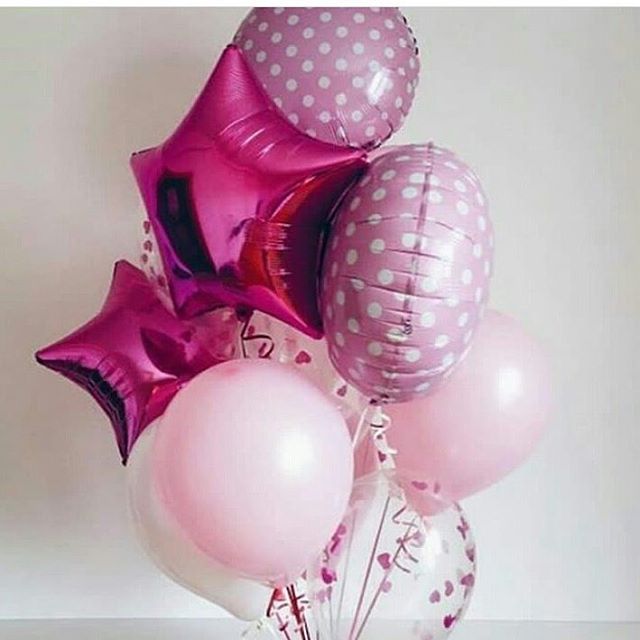 Шар (18''/46 см) Круг, Белые точки, Розовый, 1 шт.