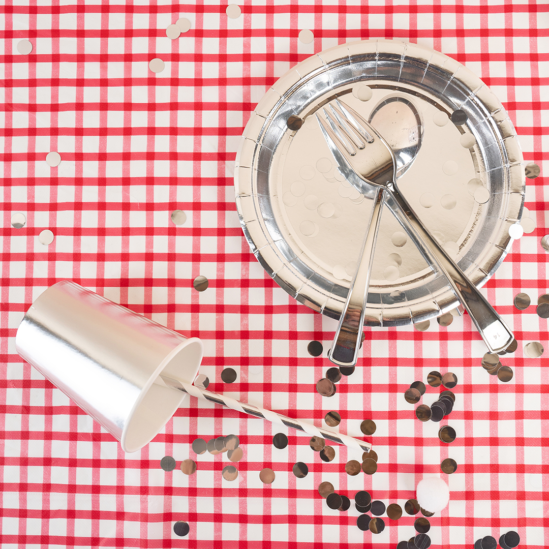 Стаканы (250 мл) Серебро, Металлик, 6 шт.