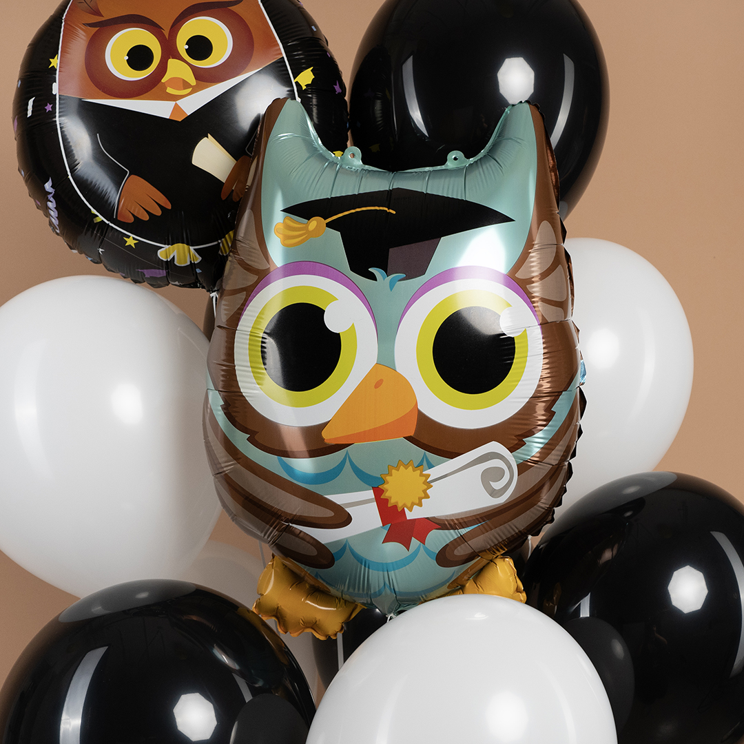 Шар (23''/58 см) Фигура, Сова Выпускник, 1 шт.