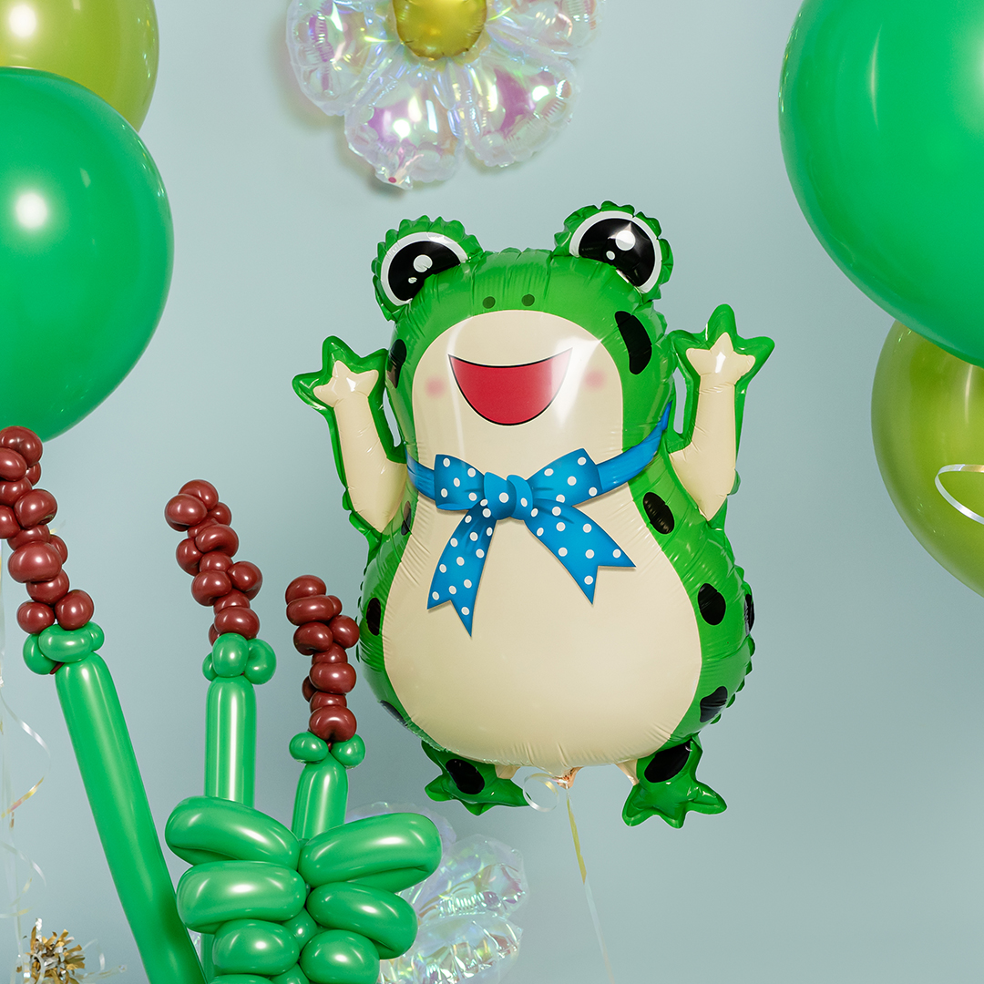 Шар (25''/64 см) Фигура, Лягушонок с бантиком, 1 шт.