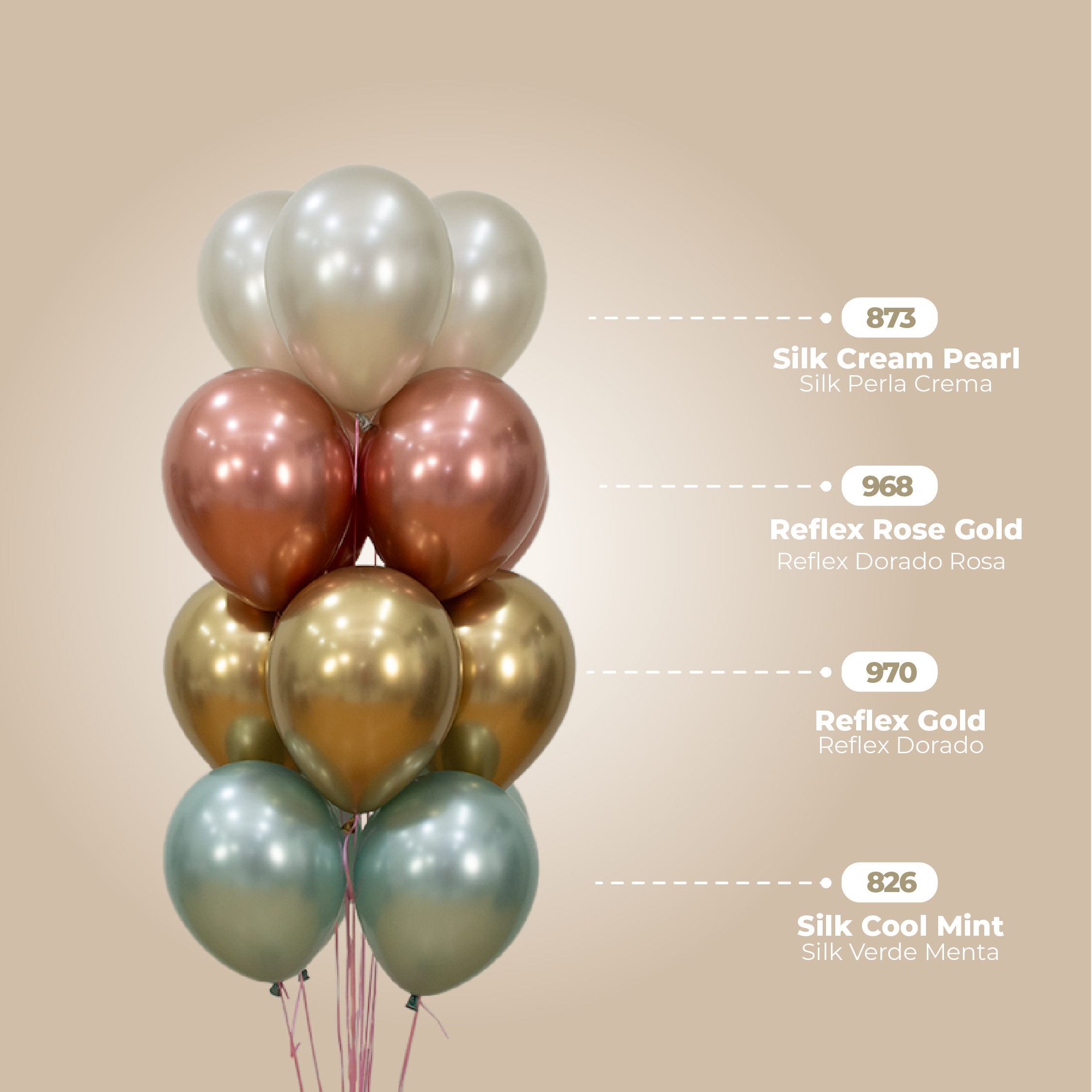 Шар (12''/30 см), Свежая мята (826), шелк, 50 шт.