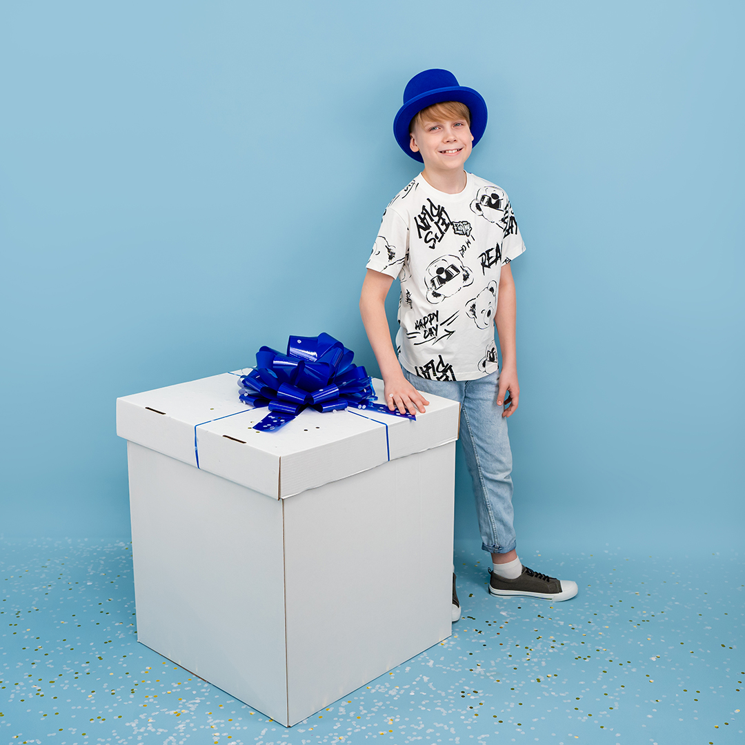 Бант Шар, Синий, Лаковый, 36 см, 1 шт. в упак. 