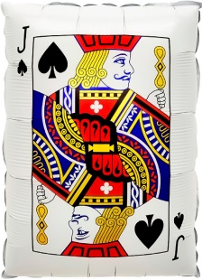 Шар (22''/56 см) Фигура, Покер, Карта Валет Пик, 1 шт. в уп. (цв.этик.)