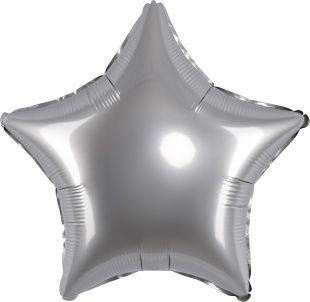 Шар (18''/46 см) Звезда, Стальной серый, Сатин, 1 шт.