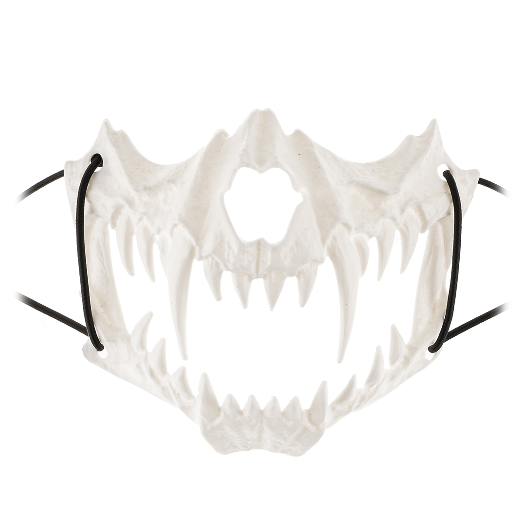 Карнавальная маска, Звериный оскал, Белый, 17*14 см, 1 шт. 