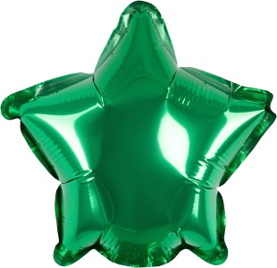 Шар с клапаном (5''/13 см) Микро-звезда, Зеленый, Металлик, 1 шт.