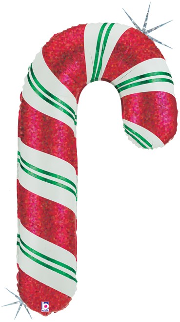 Шар (41''/104 см) Фигура, Леденец трость, Красный, Голография, 1 шт.