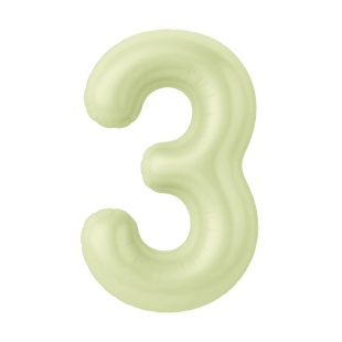 Шар (40''/102 см) Цифра, 3 Slim, Пыльный лайм, 1 шт. в уп.