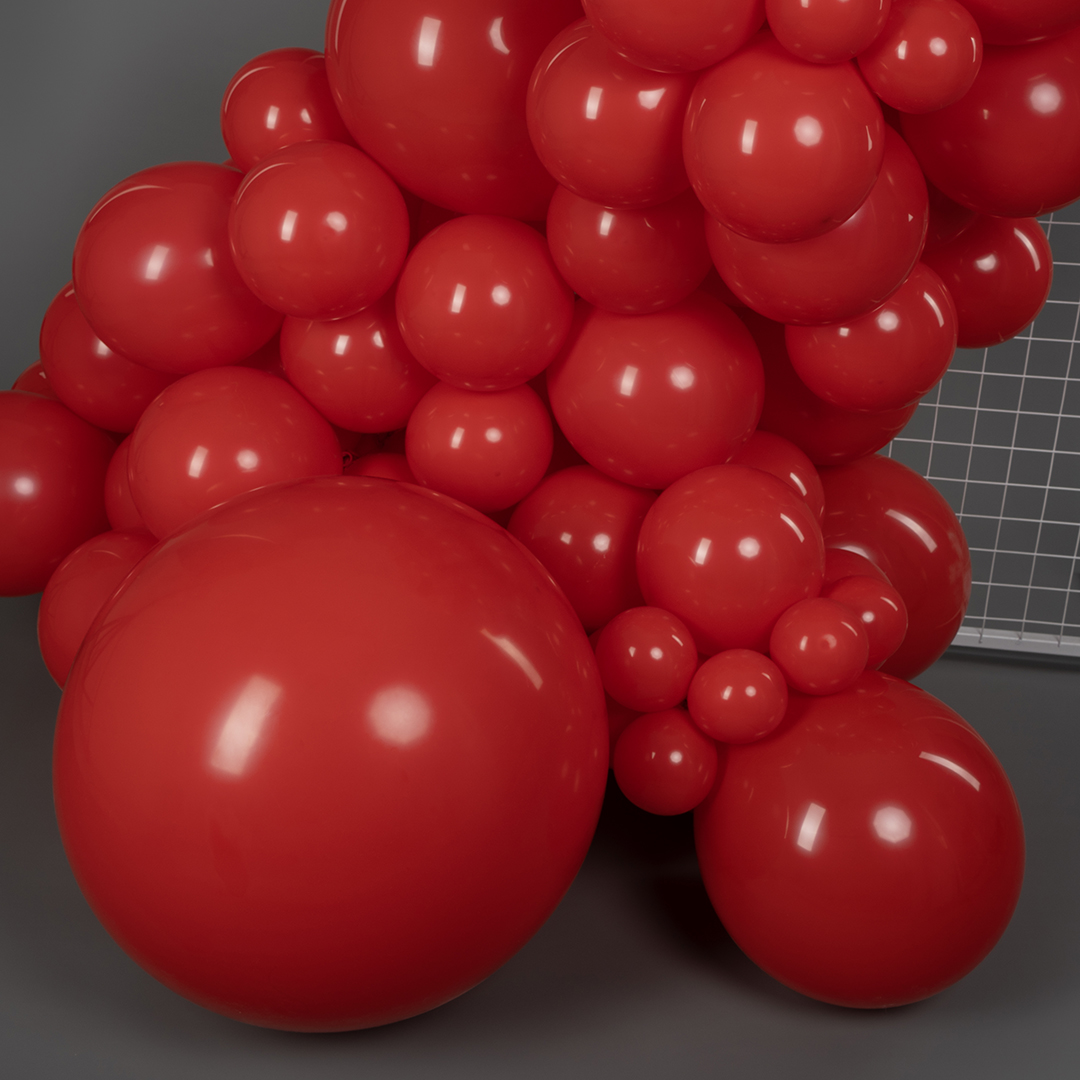 Шар (18''/46 см), Королевский красный, пастель, 10 шт.