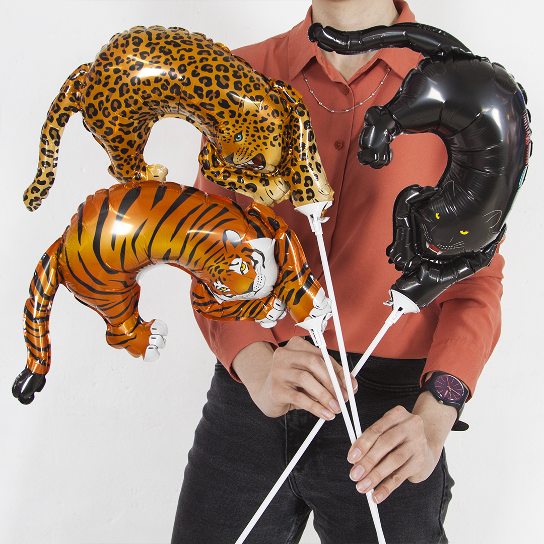 Шар (14''/36 см) Мини-фигура, Дикий тигр, 1 шт.