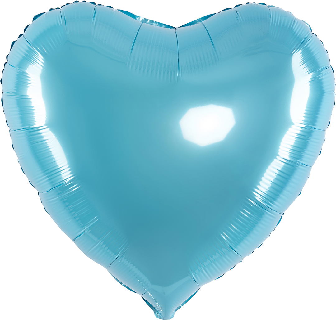 Шар (24''/61 см) Сердце, Голубой, Металлик, 1 шт.