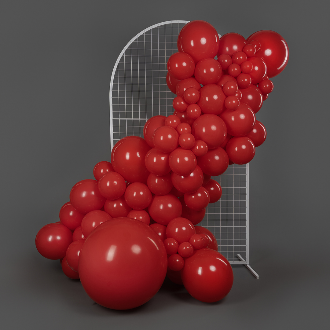 Шар (18''/46 см), Королевский красный, пастель, 10 шт.