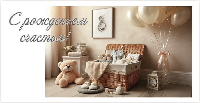 Конверты для денег, С рождением счастья! (комната малыша), 10 шт.