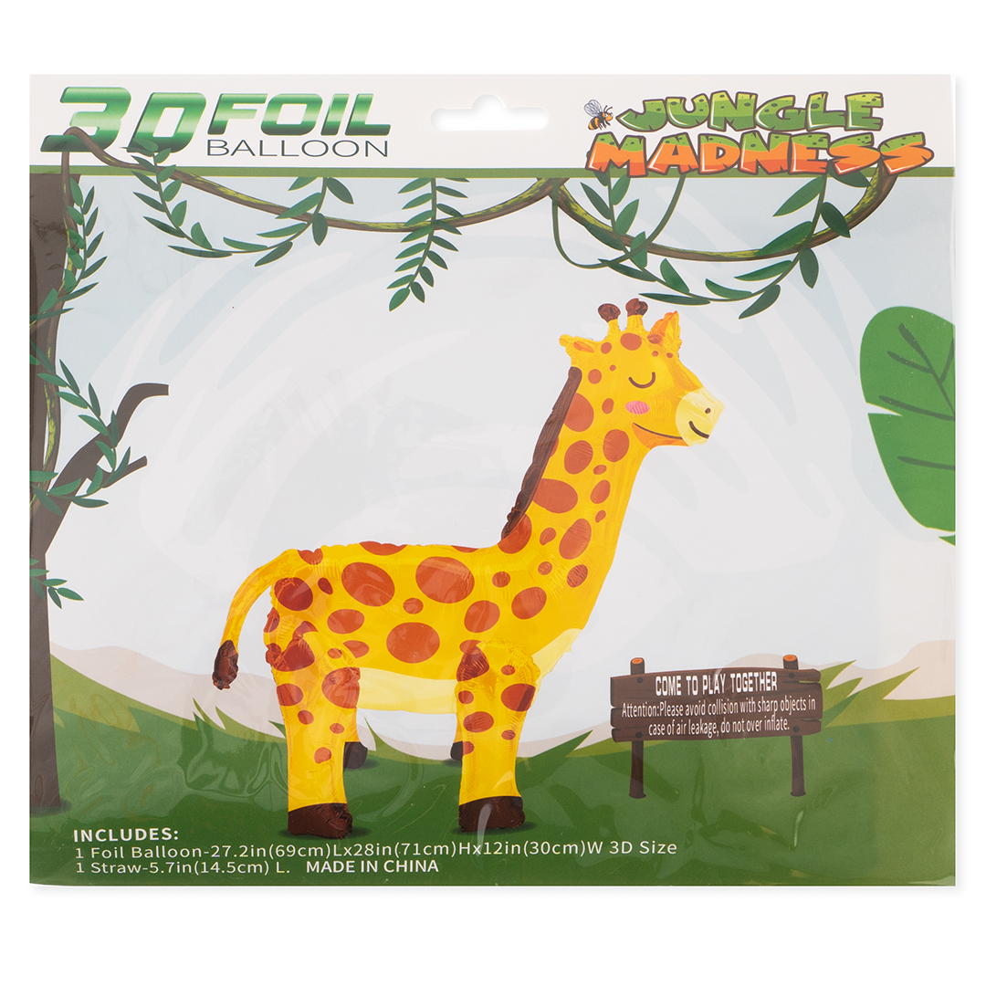 Шар (28''/71 см) Фигура 3D, Жираф, 1 шт. в уп.