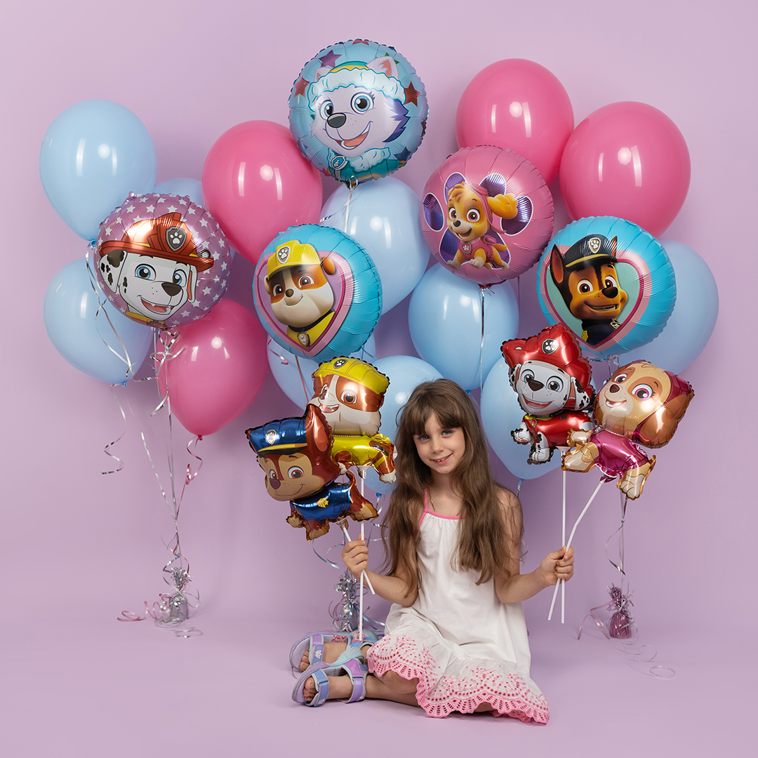 Шар (18''/46 см) Круг, Щенок Пожарный, 1 шт. в уп.