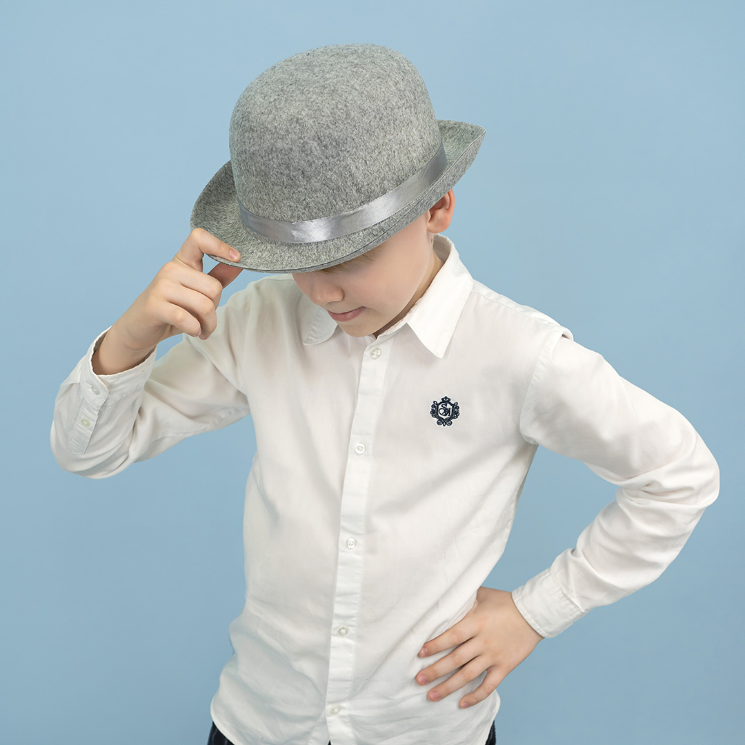 Шляпа Котелок, фетр, Серый, 56-58 разм., 1 шт. 