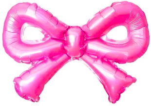 Шар с клапаном (12''/30 см) Мини-фигура, Бантик, Фуше, 1 шт.