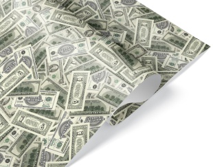 Упаковочная бумага 80гр (0,7*1 м) Деньги, 10 шт.