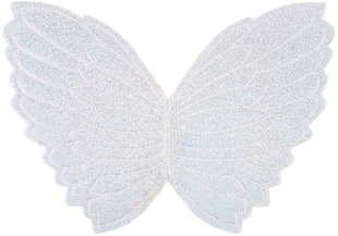 Крылья, Ангел, Белый, Металлик, 34*25 см, 1 шт. 