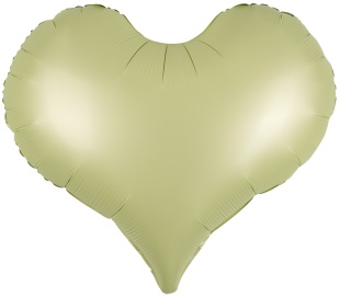 Шар (24''/61 см) Сердце, Люкс, Оливковый, Сатин, 1 шт. в уп.