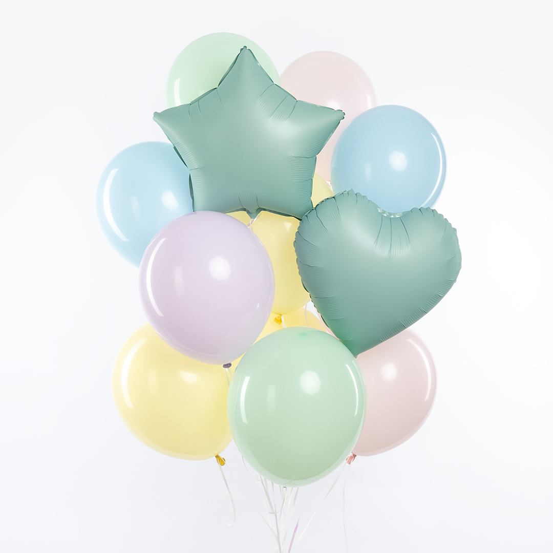 Шар (18''/46 см) Сердце, Нежная мята, Сатин, 1 шт.