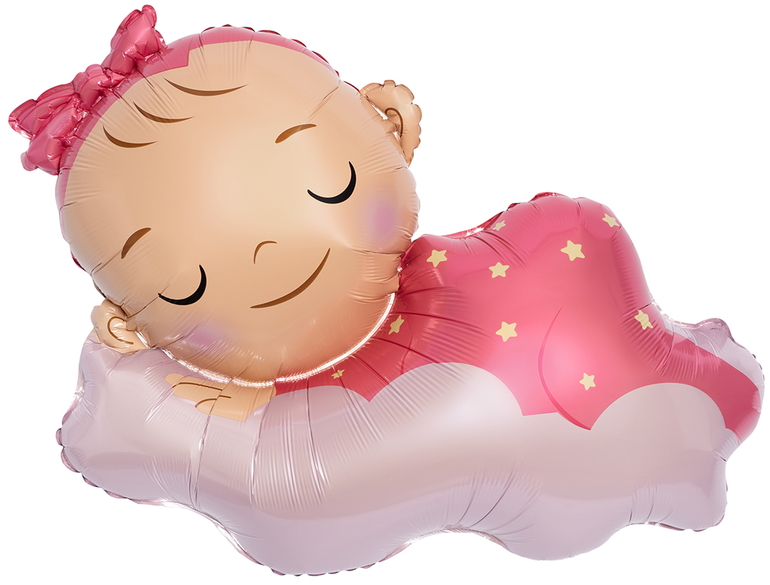 Шар (39''/99 см) Фигура, Малышка Девочка на облаке, 1 шт.