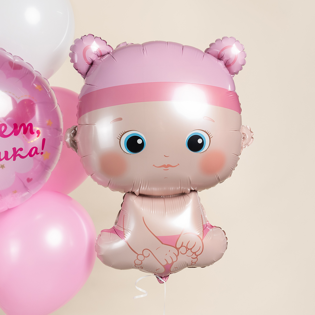 Шар (33''/84 см) Фигура, Малышка Девочка, 1 шт. в уп.