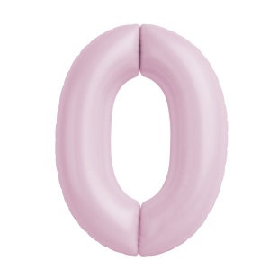 Шар (40''/102 см) Цифра, 0 Slim, Зефирный, 1 шт. в уп.