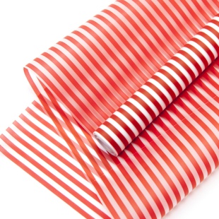 Упаковочная матовая пленка 45мкм (0,6*8,5 м) Полосы Люкс, Красный, 1 шт.