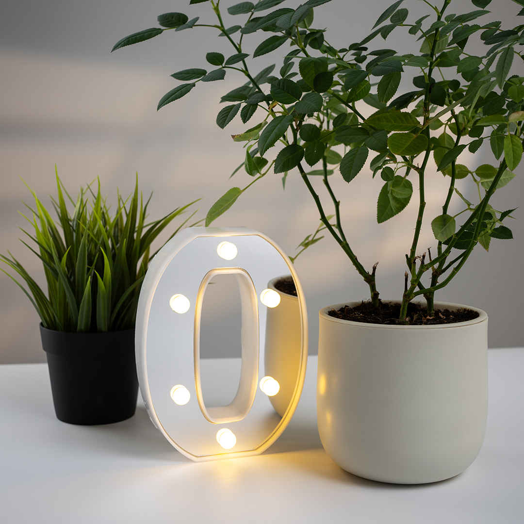 Световая фигура Цифра, 0, 16 см. Серебро, 1 шт.