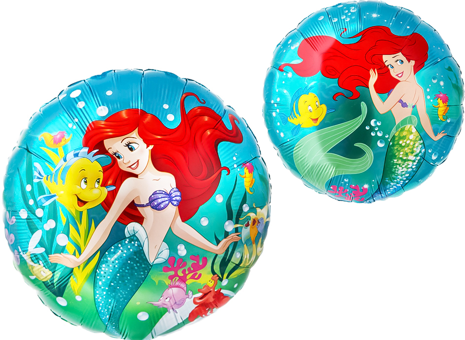 Шар (18''/46 см) Круг, Русалочка Ариэль, 1 шт.