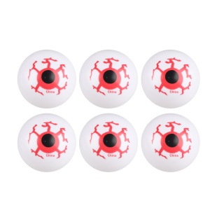 Декоративное украшение, Страшные глаза, Белый/Красный, 3,2 см, 6 шт.