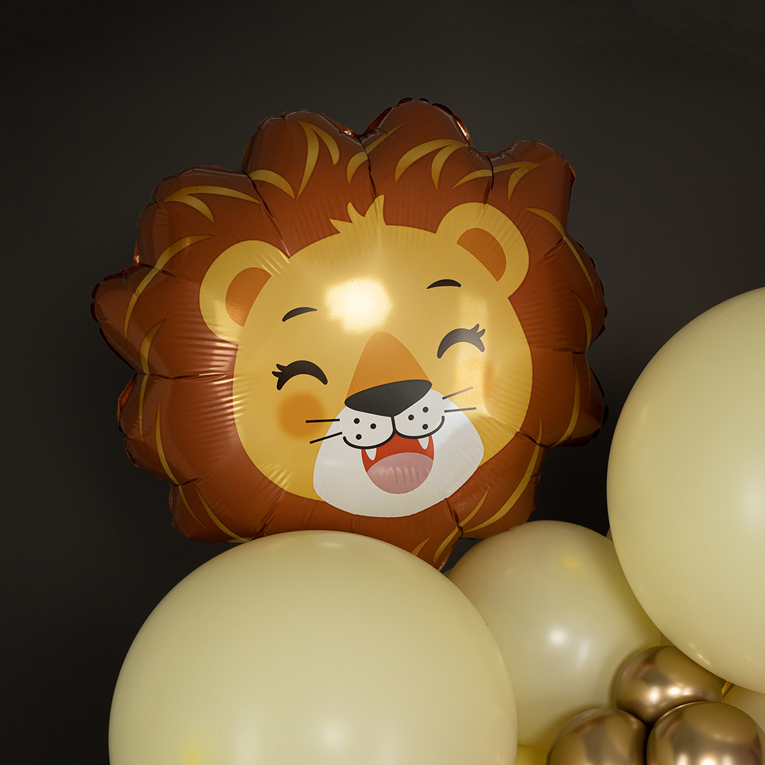 Шар (23''/58 см) Фигура, Голова, Счастливый Лев, 1 шт.