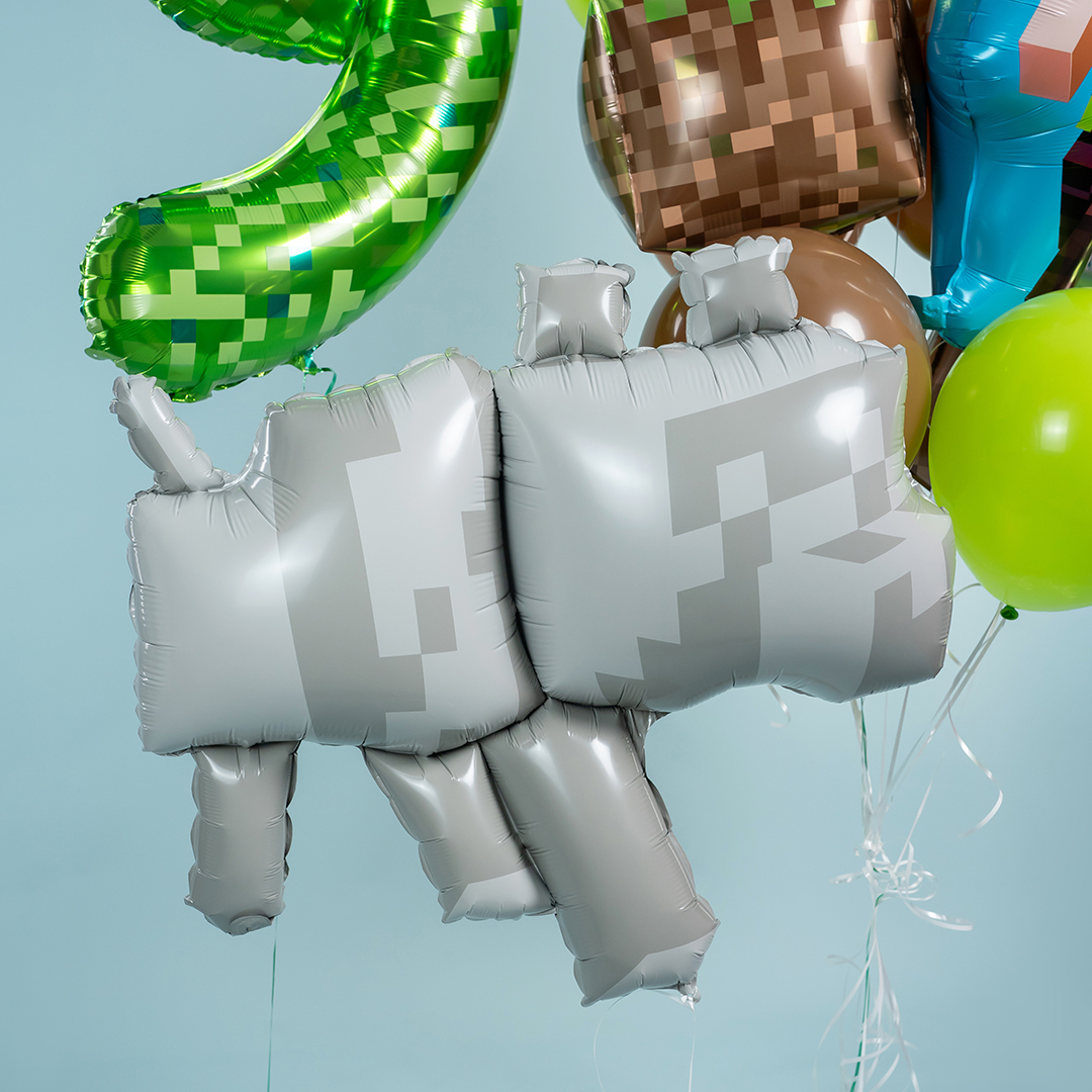 Шар (35''/89 см) Фигура, Пиксельный волк, 1 шт. в уп.