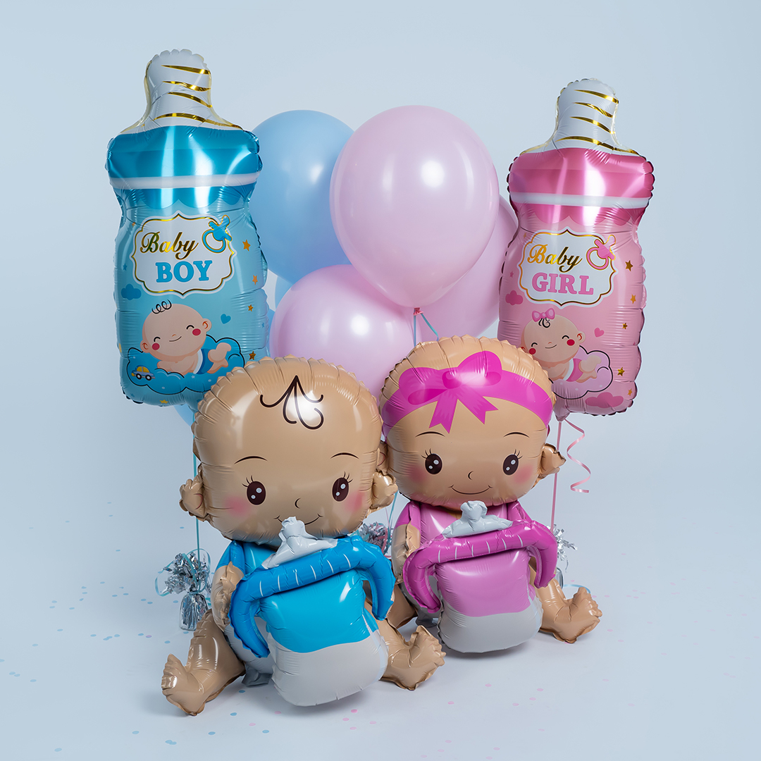 Шар (29''/74 см) Фигура, Бутылочка для мальчика, Голубой, 1 шт.